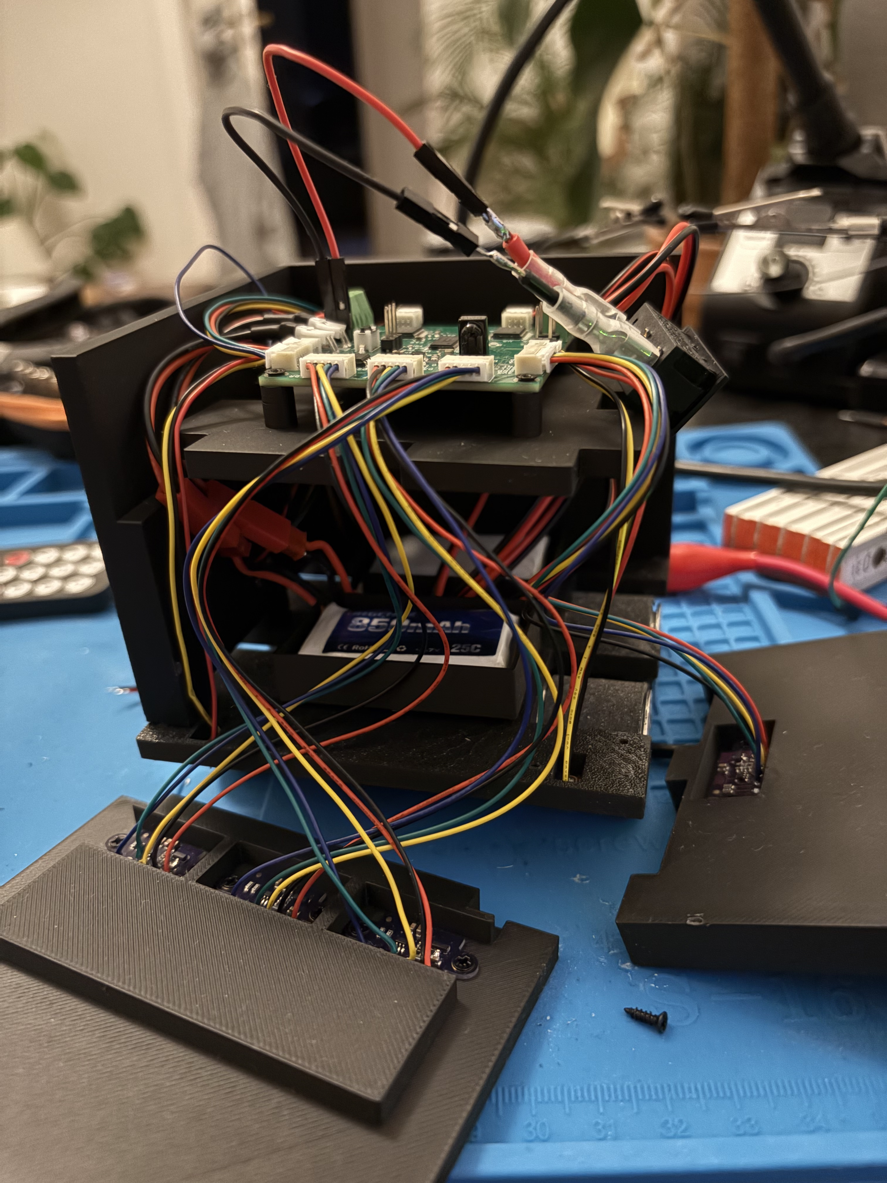 Inside the sumobot's enclosure